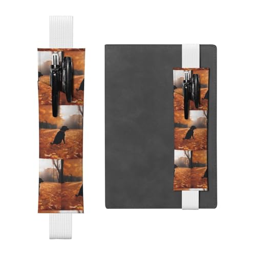 WZYCWB Blätter mit Hunden Tagebuch Federmäppchen, PVC-Stifthalter und Stifthalter mit Gummibändern und Lesezeichen sind die beste Geschenkwahl. von WZYCWB