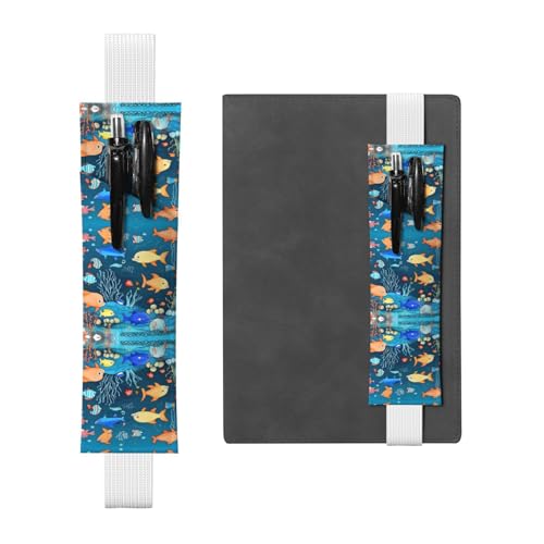 WZYCWB Blaue Unterwasserwelt der Fische, Leder-Stifthalter, Lesezeichen, verstellbarer Stifthalter aus Leder, perfekt für Schulanfang, Weihnachtsgeschenke WZYCWB Blaue Unterwasserwelt der Fische, Leder-Stifthalter, Lesezeichen, verstellbarer Stifthalter aus Leder, perfekt für Schulanfang, Weihnachtsgeschenke von WZYCWB