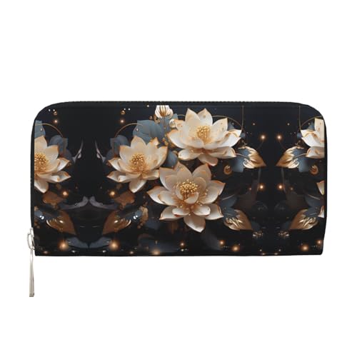WZYCWB Bohemian Golden Lotus Printed zippered wallet perfect for travel, business, and everyday wear.Holds cell phones and cash. von WZYCWB