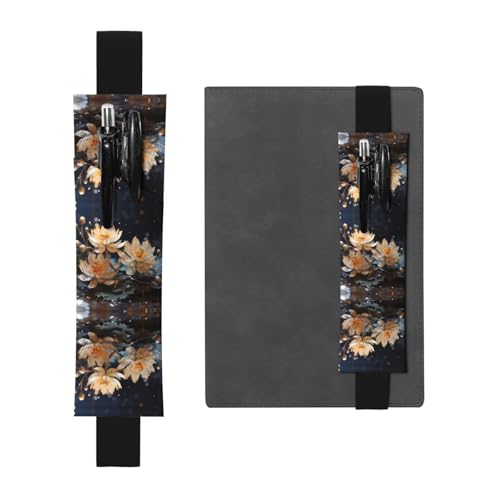 WZYCWB Bohemian White Lotus Printed Large Capacity PVC Pen Holder + Creative Diary Pen Bag Set with Elastic Band Anti-Rutsch-Design WZYCWB Bohemian White Lotus Printed Large Capacity PVC Pen Holder + Creative Diary Pen Bag Set with Elastic Band Anti-Rutsch-Design von WZYCWB