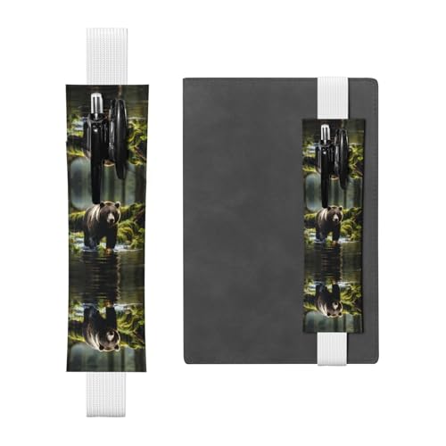 WZYCWB Braune Bären-Federmäppchen, PVC-Stifthalter und Stifthalter mit Gummibändern und Lesezeichen sind die beste Geschenkidee. von WZYCWB