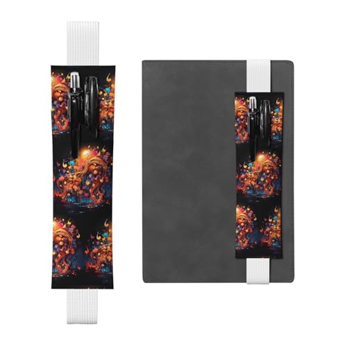 WZYCWB Bunte Federmäppchen mit Musiknoten, PVC-Stifthalter und Stifthalter mit Gummibändern und Lesezeichen sind die beste Geschenkidee. von WZYCWB