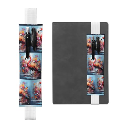 WZYCWB Bunte Flamingo-Tagebuch-Federmäppchen, PVC-Stifthalter und Stifthalter mit Gummibändern und Lesezeichen sind die beste Geschenkidee. von WZYCWB