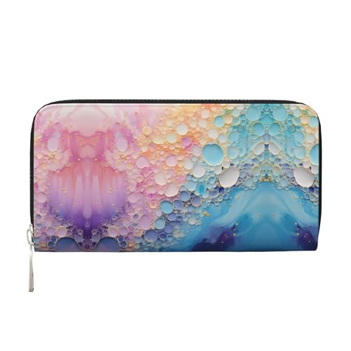 WZYCWB Bunte Geldbörse mit blauem Marmor-Druck, perfekt für Reisen, Business und den Alltag. Hält Handys und Bargeld. von WZYCWB