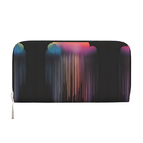 WZYCWB Bunter Regenbogen-Regen-bedruckte Geldbörse mit Reißverschluss, perfekt für Reisen, Business und den Alltag. Hält Handys und Bargeld. von WZYCWB