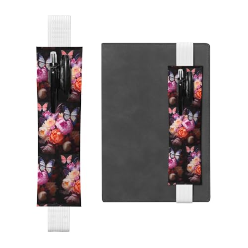 WZYCWB Butterflies and Fresh Bush Diary Federmäppchen, PVC-Stifthalter und Stifthalter mit Gummibändern und Lesezeichen sind die beste Geschenkwahl. von WZYCWB