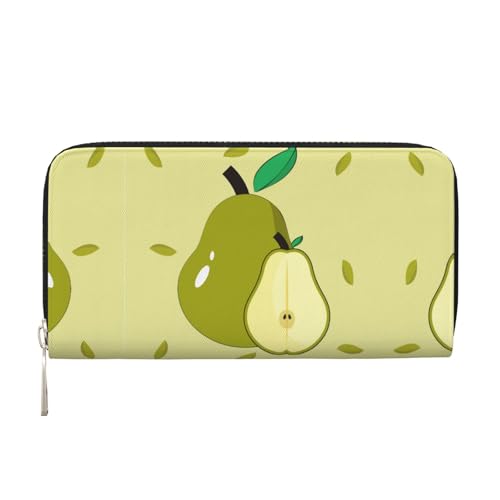 WZYCWB Cartoon-Birnen-bedruckte Geldbörse mit Reißverschluss, perfekt für Reisen, Business, und Alltag. Hält Handys und Bargeld. von WZYCWB
