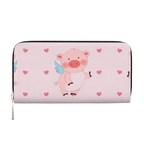 WZYCWB Cartoon Flying Pig Printed zippered wallet perfect for travel, business, and everyday wear.Holds cell phones and cash. von WZYCWB