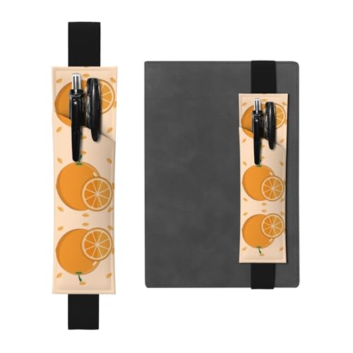 WZYCWB Cartoon Fresh Orange Printed Large Capacity PVC Pen Holder + Creative Diary Pen Bag Set with Elastic Band Anti-Rutsch-Design WZYCWB Cartoon Fresh Orange Printed Large Capacity PVC Pen Holder + Creative Diary Pen Bag Set with Elastic Band Anti-Rutsch-Design von WZYCWB