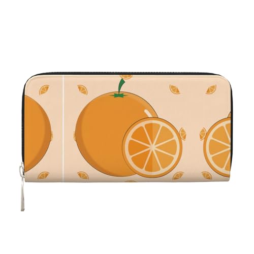 WZYCWB Cartoon Fresh Orange Printed Zipper Wallet Perfect for Travel Business and Everyday Wear Holds cell phones and cash von WZYCWB