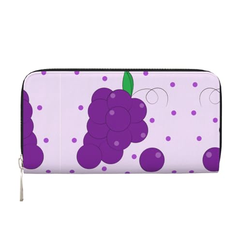 WZYCWB Cartoon-Trauben-bedruckte Geldbörse mit Reißverschluss, perfekt für Reisen, Business, und Alltag. Hält Handys und Bargeld. von WZYCWB