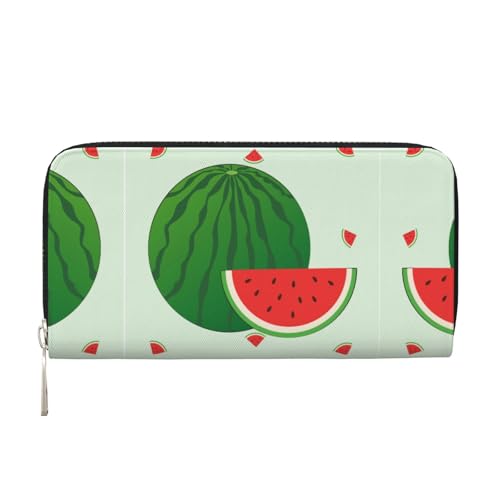 WZYCWB Cartoon-Wassermelonen-bedruckte Geldbörse mit Reißverschluss, perfekt für Reisen, Business, und Alltag. Hält Handys und Bargeld. von WZYCWB