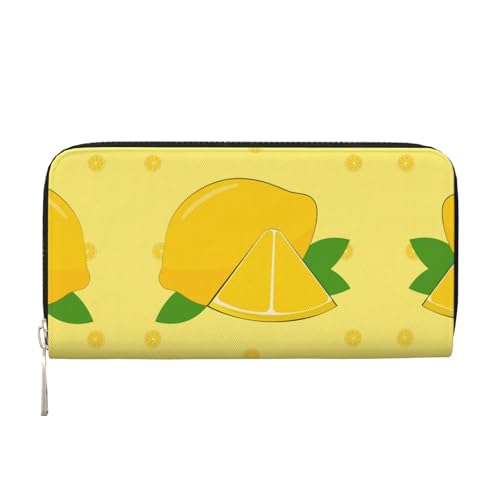 WZYCWB Cartoon-Zitronen-bedruckte Geldbörse mit Reißverschluss, perfekt für Reisen, Business, und Alltag. Hält Handys und Bargeld. von WZYCWB