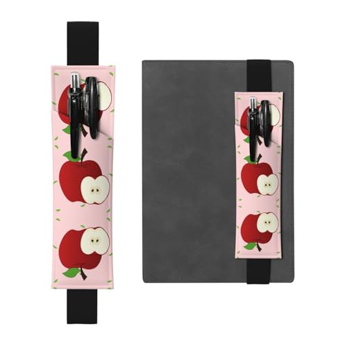 WZYCWB Cartoon-rote Früchte bedruckte große Kapazität PVC-Stifthalter + kreatives Tagebuch-Stifttaschen-Set mit Gummiband, Anti-Rutsch-Design von WZYCWB