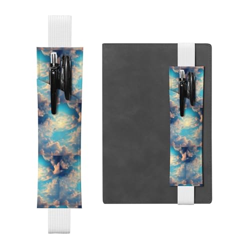 WZYCWB Cloudy Sky Diary Federmäppchen, PVC-Stifthalter und Stifthalter mit Gummibändern und Lesezeichen sind die beste Geschenkwahl. von WZYCWB