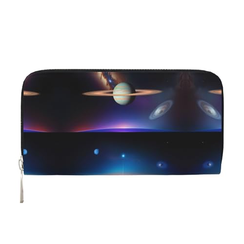 WZYCWB Cosmic Saturn Printed zippered wallet perfect for travel, business, and everyday wear.Holds cell phones and cash. von WZYCWB