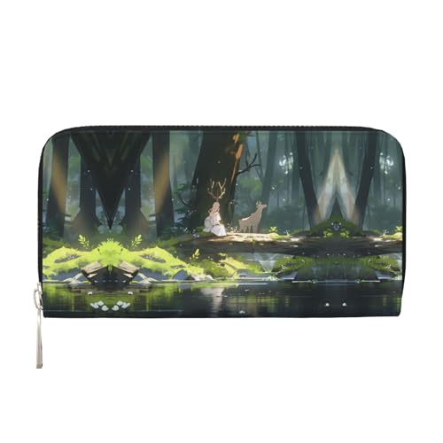 WZYCWB Das Mädchen am Fluss Bedruckte Geldbörse mit Reißverschluss perfekt für Reisen, Business, und Alltag. Hält Handys und Bargeld. von WZYCWB