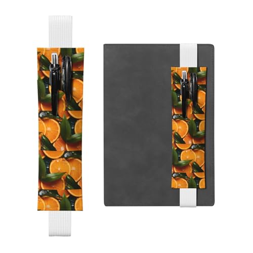 WZYCWB Delicious Oranges Diary Federmäppchen, PVC-Stifthalter und Stifthalter mit Gummibändern und Lesezeichen sind die beste Geschenkwahl. von WZYCWB