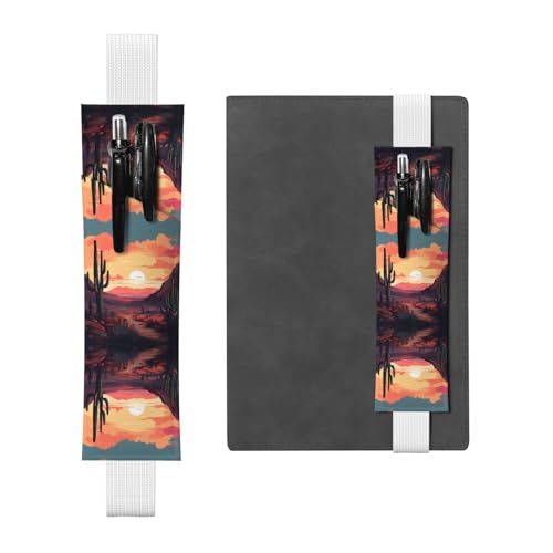 WZYCWB Desert Cactus Diary Federmäppchen, PVC-Stifthalter und Stifthalter mit Gummibändern und Lesezeichen sind die beste Geschenkwahl. von WZYCWB