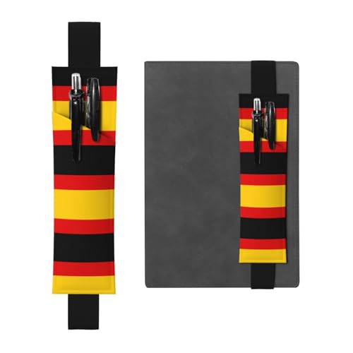 WZYCWB Deutsche Flagge gedruckt große Kapazität PVC Stifthalter + kreatives Tagebuch Stifttasche Set mit Gummiband Anti-Rutsch-Design von WZYCWB