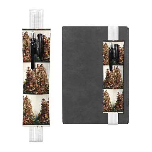 WZYCWB Dream Castle Diary Federmäppchen, PVC-Stifthalter und Stifthalter mit Gummibändern und Lesezeichen sind die beste Geschenkidee, Weiß, Einheitsgröße, weiß, Einheitsgröße von WZYCWB