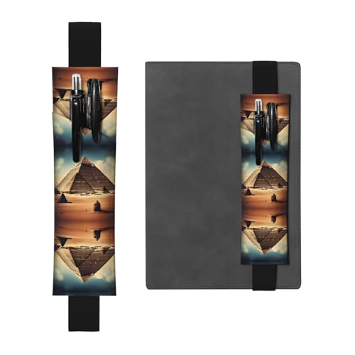 WZYCWB Dreaming of The Pyramids of Khufu Bedruckter großer Kapazität PVC-Stifthalter + kreatives Tagebuch Stiftetasche Set mit Gummiband Anti-Rutsch-Design von WZYCWB