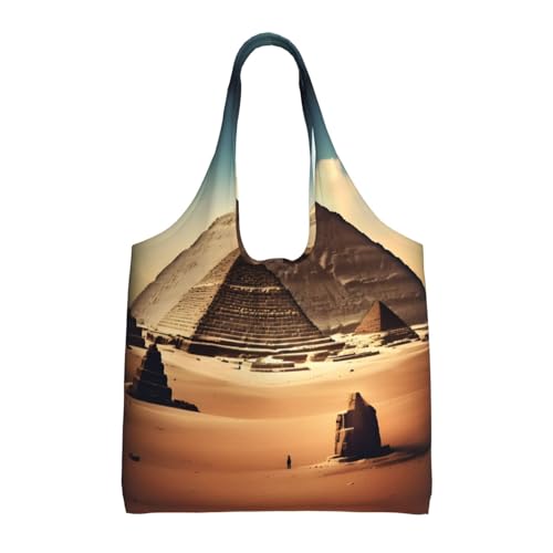 WZYCWB Dreaming of the Pyramids of Khufu Bedruckte einschulterige Canvas-Tasche, modische Alltagstasche aus Segeltuch, geeignet für den täglichen Gebrauch auf Reisen und zum Einkaufen WZYCWB Dreaming of the Pyramids of Khufu Bedruckte einschulterige Canvas-Tasche, modische Alltagstasche aus Segeltuch, geeignet für den täglichen Gebrauch auf Reisen und zum Einkaufen von WZYCWB