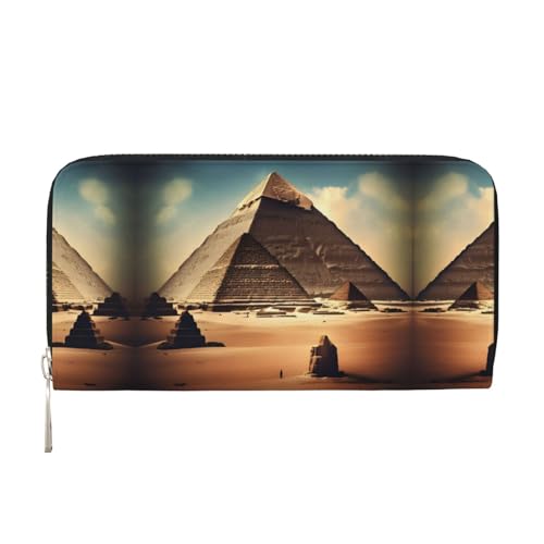 WZYCWB Dreaming of the Pyramids of Khufu Printed zippered wallet perfect for travel, business, and everyday wear.Holds cell phones and cash von WZYCWB