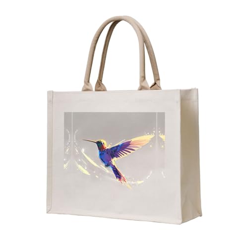 WZYCWB Dreidimensionale Canvas-Tragetasche mit abstraktem Kolibri-Druck, geeignet für Reisen, Arbeit, Fitness, Camping und Strand WZYCWB Dreidimensionale Canvas-Tragetasche mit abstraktem Kolibri-Druck, geeignet für Reisen, Arbeit, Fitness, Camping und Strand von WZYCWB