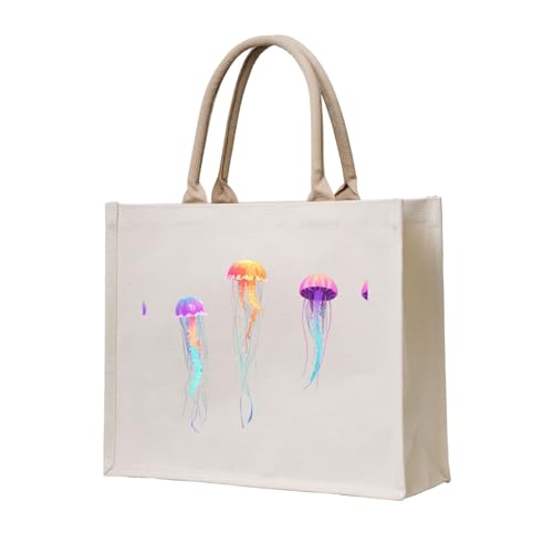 WZYCWB Dreidimensionale Canvas-Tragetasche mit abstraktem Quallen-Druck, geeignet für Reisen, Arbeit, Fitness, Camping und Strand WZYCWB Dreidimensionale Canvas-Tragetasche mit abstraktem Quallen-Druck, geeignet für Reisen, Arbeit, Fitness, Camping und Strand von WZYCWB