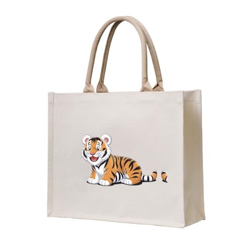 WZYCWB Dreidimensionale Canvas-Tragetasche mit frechem Tiger-Druck, geeignet für Reisen, Arbeit, Fitness, Camping und Strand WZYCWB Dreidimensionale Canvas-Tragetasche mit frechem Tiger-Druck, geeignet für Reisen, Arbeit, Fitness, Camping und Strand von WZYCWB