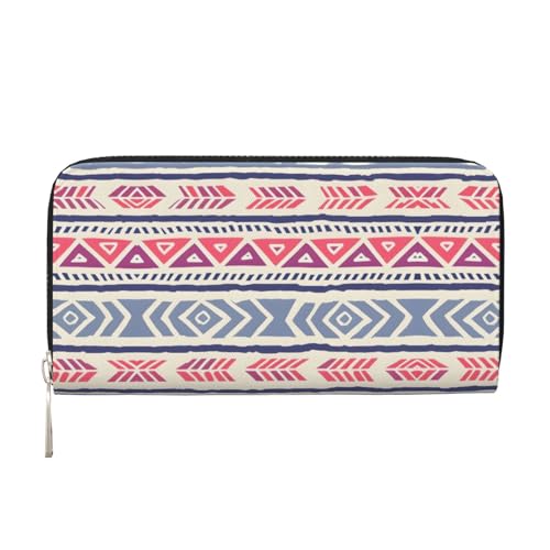 WZYCWB Einfarbiges geometrisches Blumenmuster Bedruckte Geldbörse mit Reißverschluss, perfekt für Reisen, Business und den Alltag. Hält Handys und Bargeld. von WZYCWB