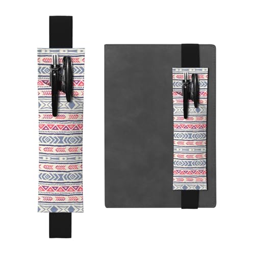 WZYCWB Einfarbiges geometrisches Blumenmuster gedruckt große Kapazität PVC-Stifthalter + kreatives Tagebuch-Stifttaschen-Set mit Gummiband, Anti-Rutsch-Design von WZYCWB