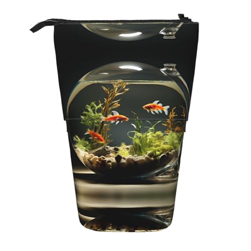 WZYCWB Einziehbarer Stifthalter aus Glas mit Fischglasmotiv für Wohnheim oder Büro. von WZYCWB