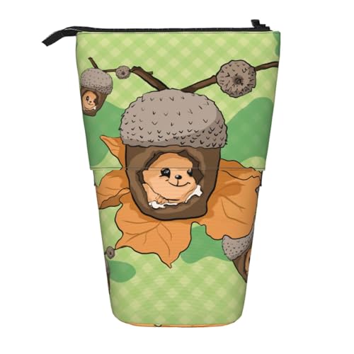 WZYCWB Einziehbarer Stifthalter mit Cartoon-Eichhörnchen für Wohnheim oder Büro. von WZYCWB