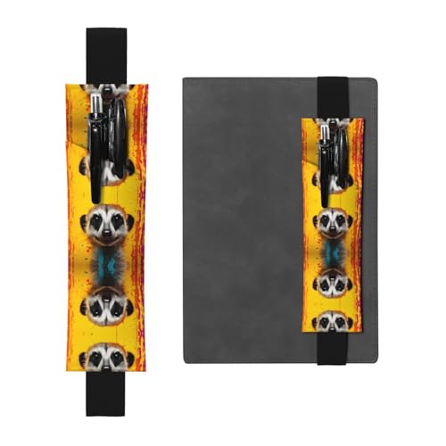 WZYCWB Erdmännchen bedruckter großer Kapazität PVC-Stifthalter + kreatives Tagebuch Stiftetasche Set mit Gummiband Anti-Rutsch-Design von WZYCWB