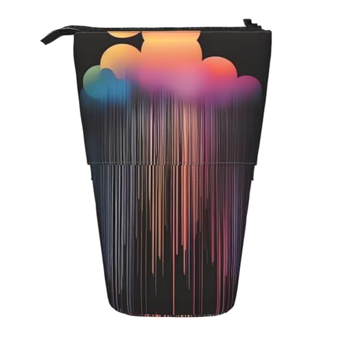 WZYCWB Farbenfroher einziehbarer Stifthalter mit Regenbogen-Motiv, für Wohnheim oder Büro. von WZYCWB