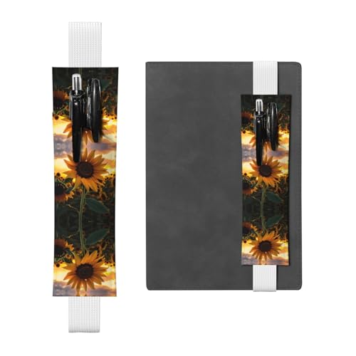 WZYCWB Farm Sunflower Diary Federmäppchen, PVC-Stifthalter und Stifthalter mit Gummibändern und Lesezeichen sind die beste Geschenkwahl. von WZYCWB