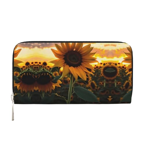 WZYCWB Farm Sunflower Printed zippered wallet perfect for travel, business, and everyday wear.Holds cell phones and cash. von WZYCWB