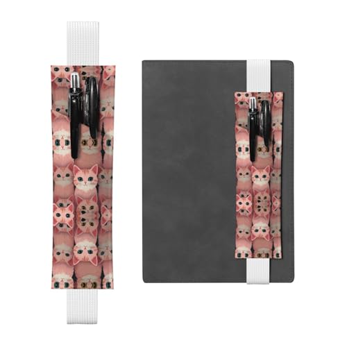 WZYCWB Federmäppchen mit Katzenohren, Cartoon-Kätzchen, PVC-Stifthalter und Stifthalter mit Gummibändern und Lesezeichen sind die beste Geschenkwahl. von WZYCWB