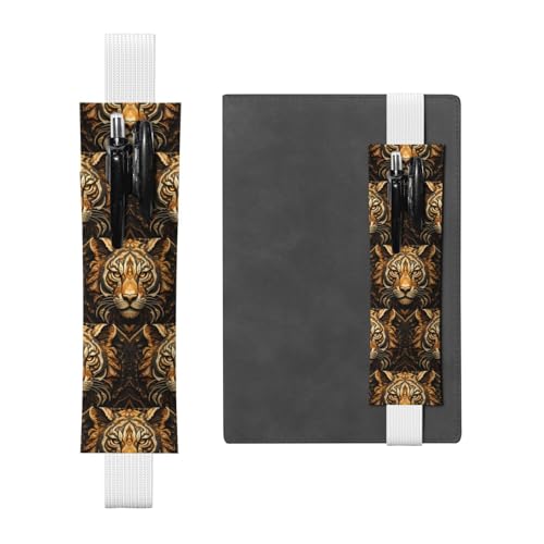 WZYCWB Federmäppchen mit Tigerkopf, PVC-Stifthalter und Stifthalter mit Gummibändern und Lesezeichen sind die beste Geschenkidee. von WZYCWB