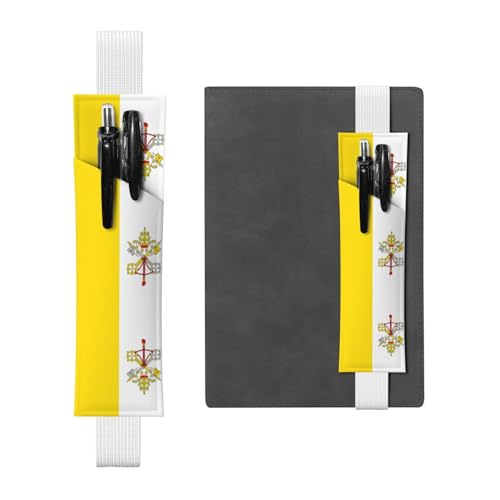 WZYCWB Federmäppchen mit Vatikan-Flagge, PVC-Stifthalter und Stifthalter mit Gummibändern und Lesezeichen sind die beste Geschenkidee. von WZYCWB