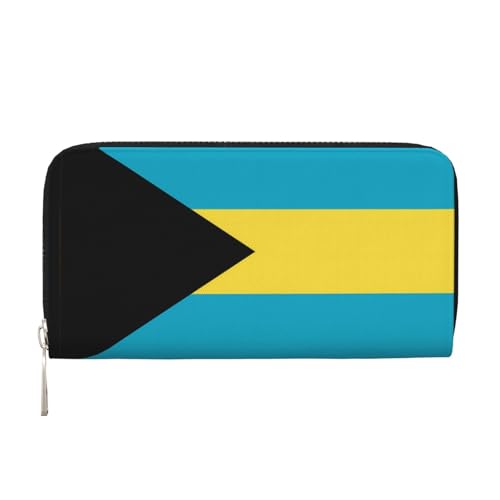 WZYCWB Flagge der Bahamas bedruckte Geldbörse mit Reißverschluss, perfekt für Reisen, Business und den Alltag. Hält Handys und Bargeld. von WZYCWB