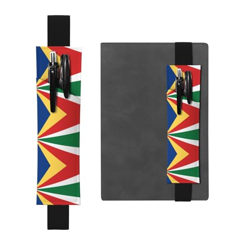 WZYCWB Flagge der Seychellen bedruckter großer Kapazität PVC Stifthalter + kreatives Tagebuch Stiftetasche Set mit Gummiband Anti-Rutsch-Design von WZYCWB