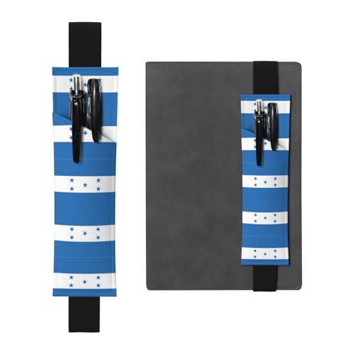 WZYCWB Flagge von Honduras bedruckter großer Kapazität PVC-Stifthalter + kreatives Tagebuch Stiftetasche Set mit Gummiband Anti-Rutsch-Design von WZYCWB