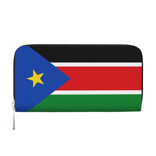 WZYCWB Flagge von Südsudan bedruckte Geldbörse mit Reißverschluss, perfekt für Reisen, Business, und Alltag. Hält Handys und Bargeld. von WZYCWB