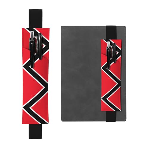 WZYCWB Flagge von Trinidad und Tobago bedruckter großer Kapazität PVC-Stifthalter + kreatives Tagebuch-Stifttaschen-Set mit Gummiband, Anti-Rutsch-Design von WZYCWB