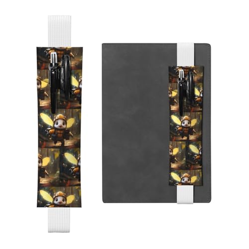 WZYCWB Fleißige Bienen Tagebuch Federmäppchen, PVC-Stifthalter und Stifthalter mit Gummibändern und Lesezeichen sind die beste Geschenkwahl. von WZYCWB