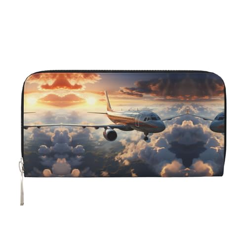 WZYCWB Flugzeuge sind hochfliegende bedruckte Geldbörse mit Reißverschluss, perfekt für Reisen, Business und den Alltag. Hält Handys und Bargeld. von WZYCWB