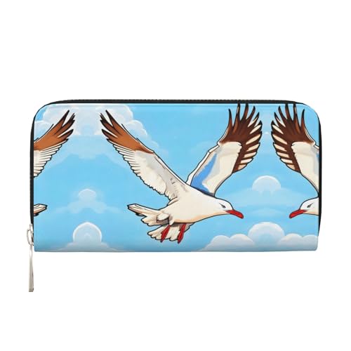 WZYCWB Flying Seagulls Printed zippered wallet perfect for travel, business, and everyday wear.Holds cell phones and cash. von WZYCWB